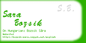 sara bozsik business card